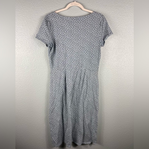 Boden Phoebe Blue/Grey Ditsy Floral Dress MIDI Women’s 8L Pockets Short Sleeve - Picture 7 of 8